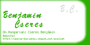 benjamin cseres business card
